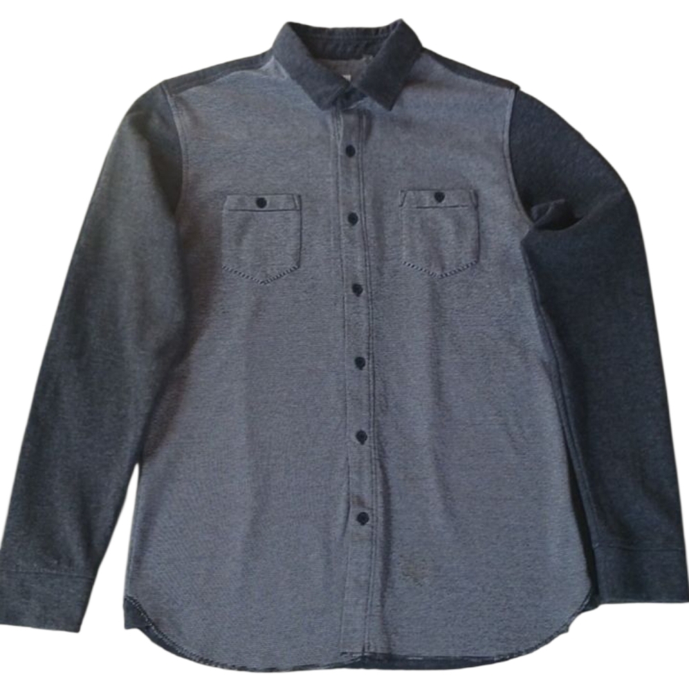 Howe No 65 Knitted Long-Sleeve Shirt, Large, Grey.